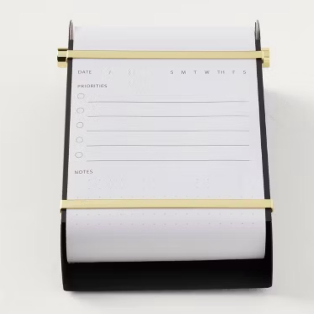 HEARTH & HAND NEW metal note paper roll dispenser -black/gold